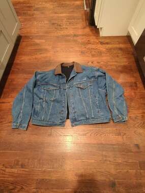 Zero Hero Conrail Promotional Denim Jacket with Leather Collar 2XL Lining